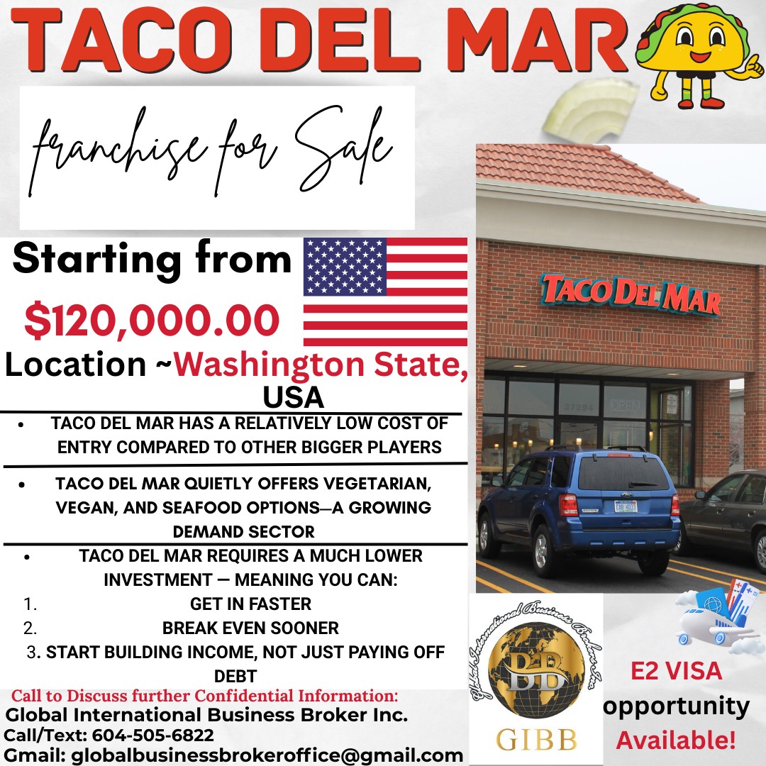 Taco Del Mar Franchise – Washington, USA – $120,000